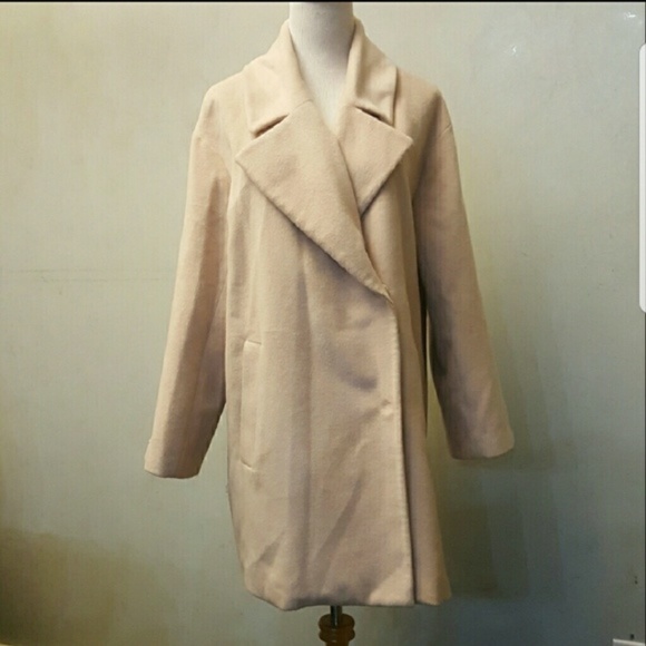 Vince Camuto pea coat 3/4 sleeve warm cream women's size Medium (D6) - Picture 2 of 4